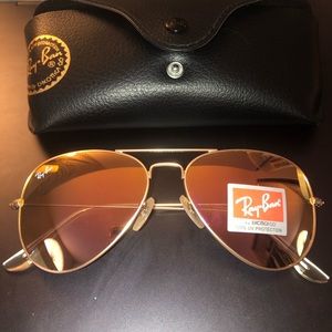 Rose gold/pink Rayban Aviator Sunglasses